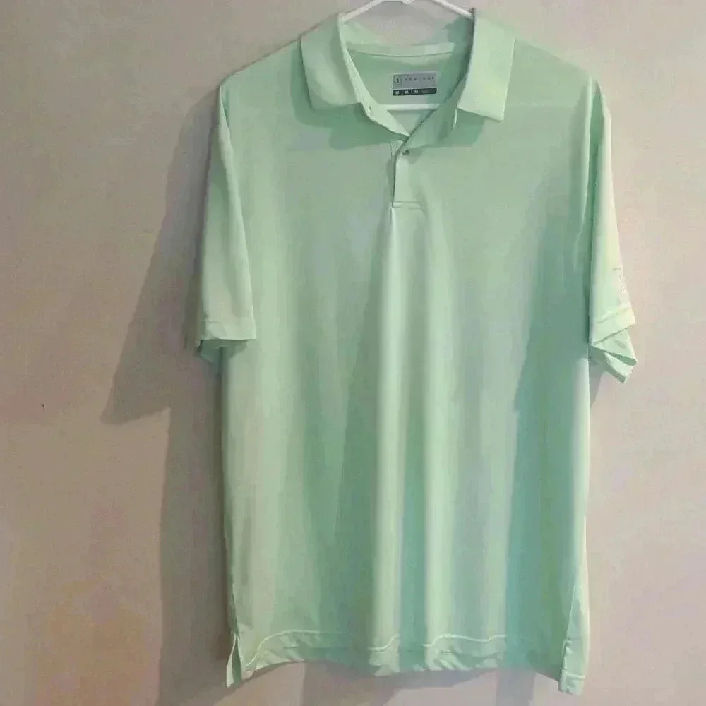 PGA Tour short‎ sleeve golf polo seafoam green mens medium